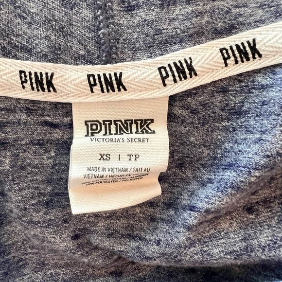 PINK VS zip up hoodie. XS. Like a long sleeve tee thickness. - Picture 3 of 3